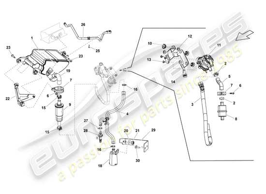 a part diagram from the Lamborghini LP560-4 Spider (2010) parts catalogue