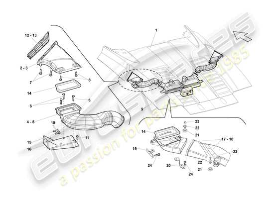 a part diagram from the Lamborghini LP560-4 Spider (2011) parts catalogue