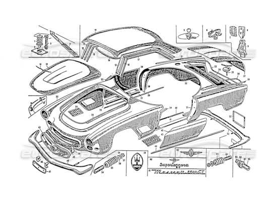 a part diagram from the Maserati 3500 parts catalogue