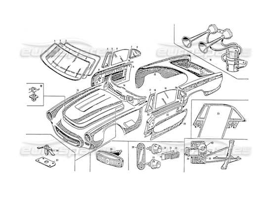 a part diagram from the Maserati 3500 parts catalogue