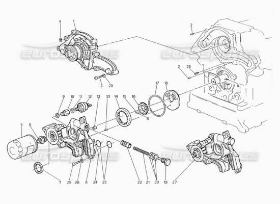 a part diagram from the Maserati Biturbo (1983-1995) parts catalogue