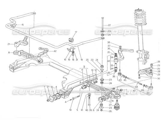 a part diagram from the Maserati Biturbo (1983-1995) parts catalogue