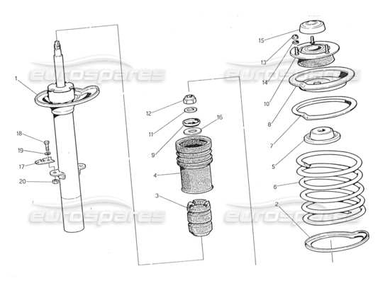 a part diagram from the Maserati Biturbo (1983-1995) parts catalogue