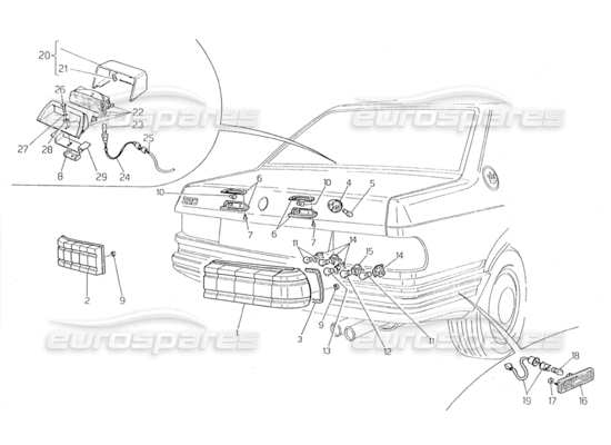 a part diagram from the Maserati Biturbo (1983-1995) parts catalogue