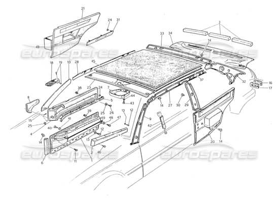 a part diagram from the Maserati Biturbo (1983-1995) parts catalogue