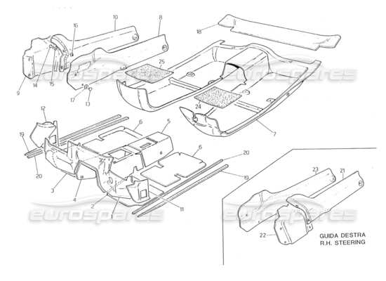 a part diagram from the Maserati Biturbo (1983-1995) parts catalogue