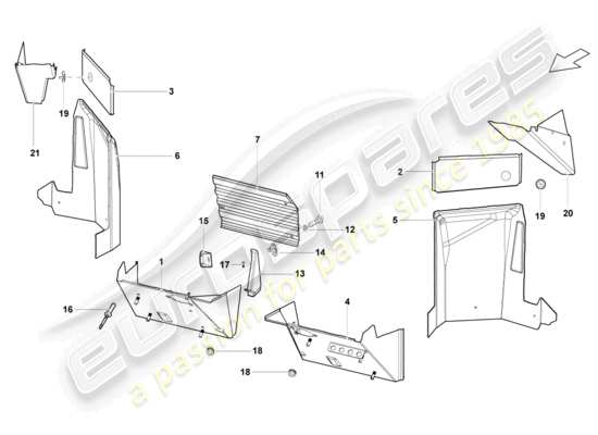 a part diagram from the Lamborghini Gallardo parts catalogue