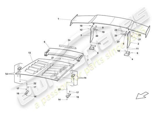 a part diagram from the Lamborghini Gallardo parts catalogue