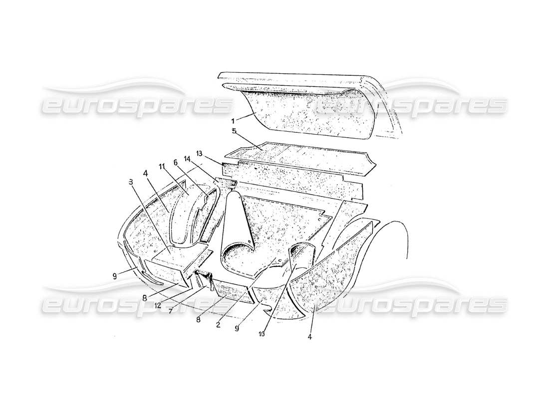 Ferrari 275 (Pininfarina Coachwork) Gruppo Sportello Baule - Tappeti Parts Diagram