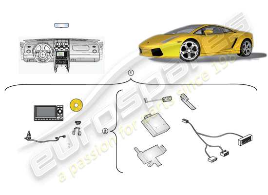 a part diagram from the Lamborghini LP560-4 Spyder FL II (Accessories) parts catalogue