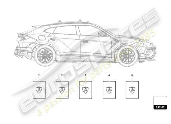 a part diagram from the Lamborghini Urus parts catalogue