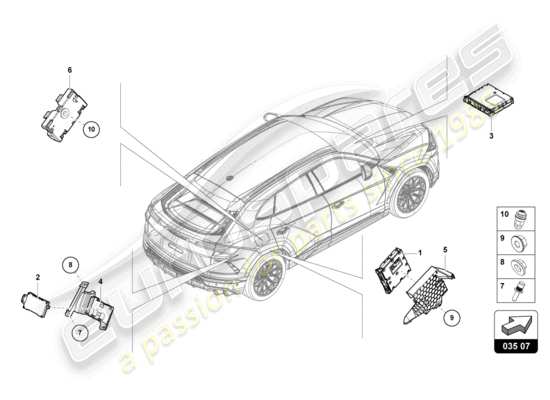 a part diagram from the Lamborghini Urus parts catalogue