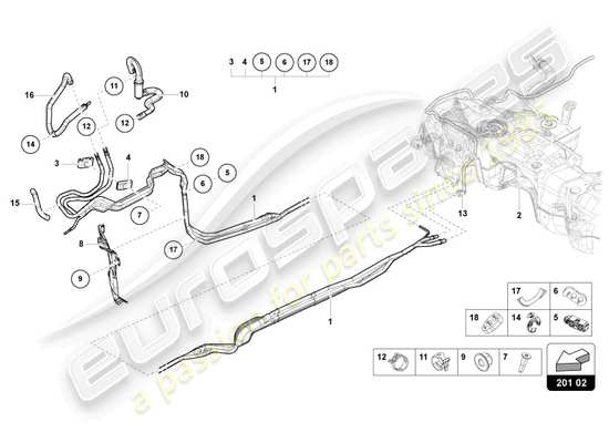 a part diagram from the Lamborghini Urus parts catalogue