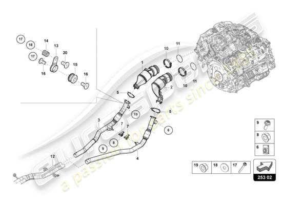 a part diagram from the Lamborghini Urus parts catalogue