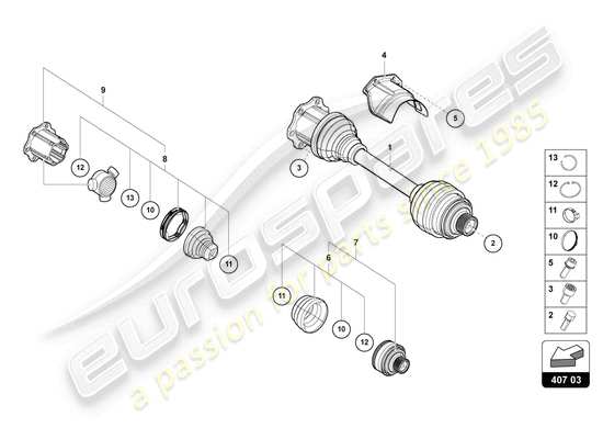 a part diagram from the Lamborghini Urus parts catalogue