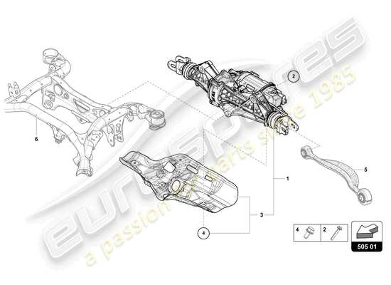 a part diagram from the Lamborghini Urus parts catalogue