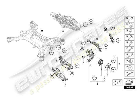 a part diagram from the Lamborghini Urus parts catalogue