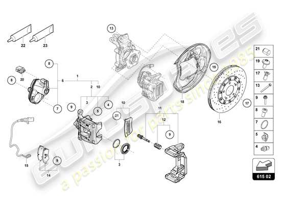 a part diagram from the Lamborghini Urus parts catalogue