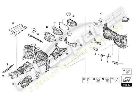 a part diagram from the Lamborghini Urus parts catalogue