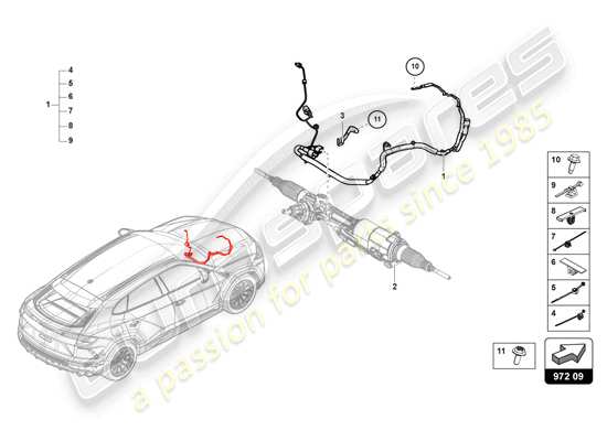 a part diagram from the Lamborghini Urus parts catalogue