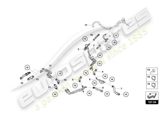 a part diagram from the Lamborghini Huracan STO parts catalogue