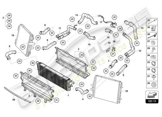 a part diagram from the Lamborghini Huracan STO parts catalogue