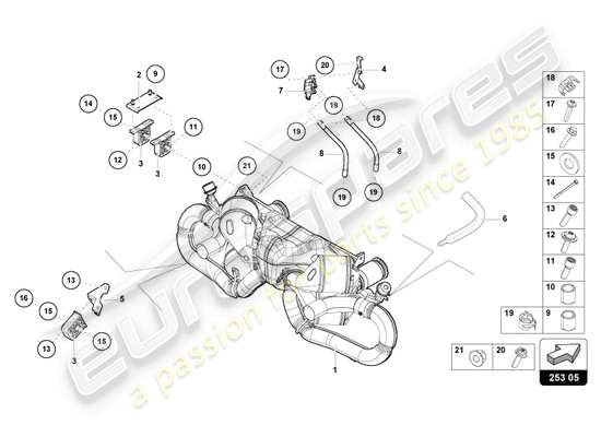 a part diagram from the Lamborghini Huracan STO parts catalogue