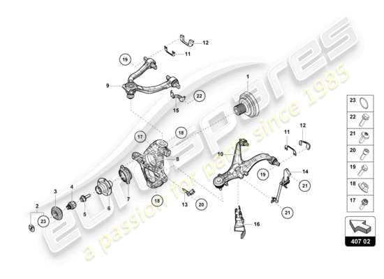 a part diagram from the Lamborghini Huracan STO parts catalogue