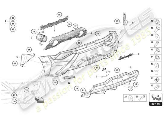 a part diagram from the Lamborghini Huracan STO parts catalogue