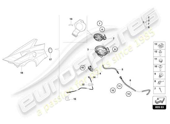 a part diagram from the Lamborghini Huracan STO parts catalogue