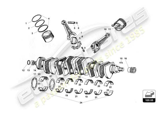 a part diagram from the Lamborghini Countach 25th Anniversary (1989) parts catalogue