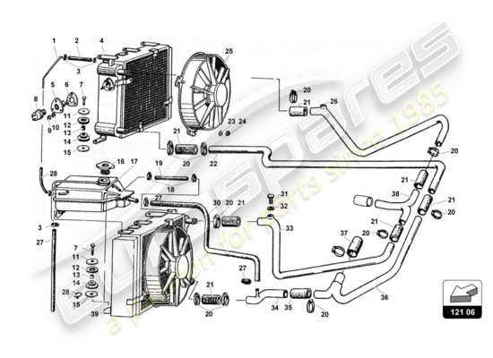 a part diagram from the Lamborghini Countach parts catalogue