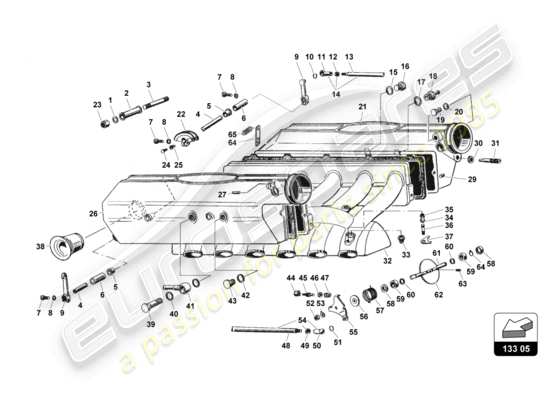 a part diagram from the Lamborghini Countach parts catalogue