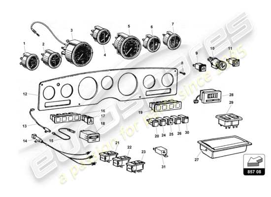 a part diagram from the Lamborghini Countach parts catalogue