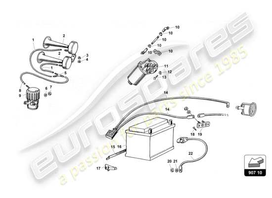 a part diagram from the Lamborghini Countach 25th Anniversary (1989) parts catalogue