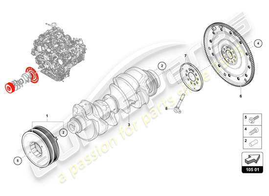 a part diagram from the Lamborghini Urus parts catalogue