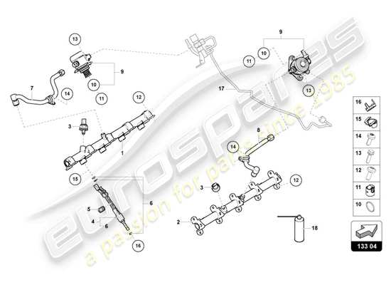 a part diagram from the Lamborghini Urus parts catalogue