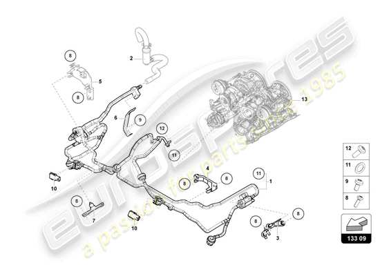 a part diagram from the Lamborghini Urus parts catalogue