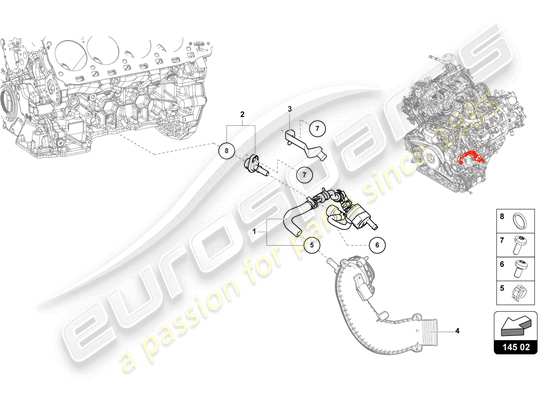 a part diagram from the Lamborghini Urus parts catalogue