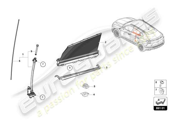 a part diagram from the Lamborghini Urus parts catalogue