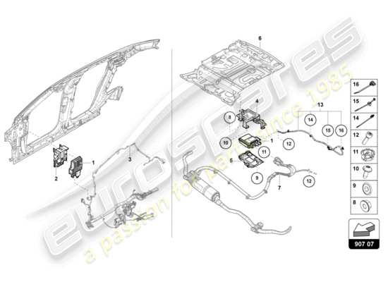 a part diagram from the Lamborghini Urus parts catalogue