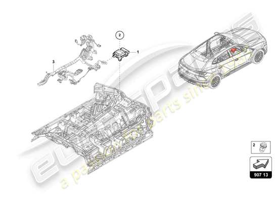 a part diagram from the Lamborghini Urus parts catalogue