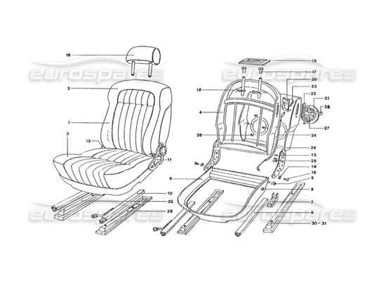 a part diagram from the Ferrari 330 and 365 parts catalogue