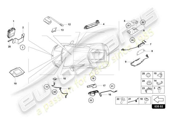 a part diagram from the Lamborghini HURACAN EVO parts catalogue