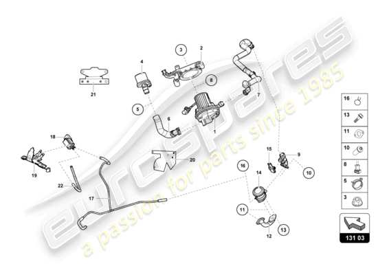 a part diagram from the Lamborghini HURACAN EVO parts catalogue