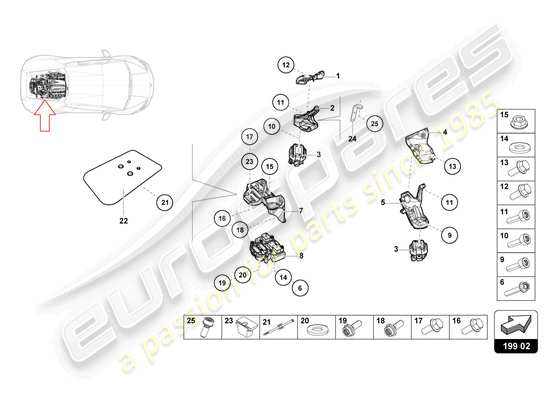 a part diagram from the Lamborghini HURACAN EVO parts catalogue