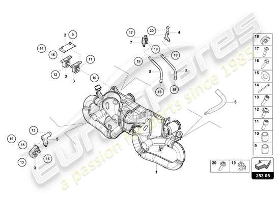 a part diagram from the Lamborghini HURACAN EVO parts catalogue