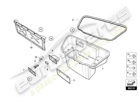 a part diagram from the Lamborghini HURACAN EVO parts catalogue