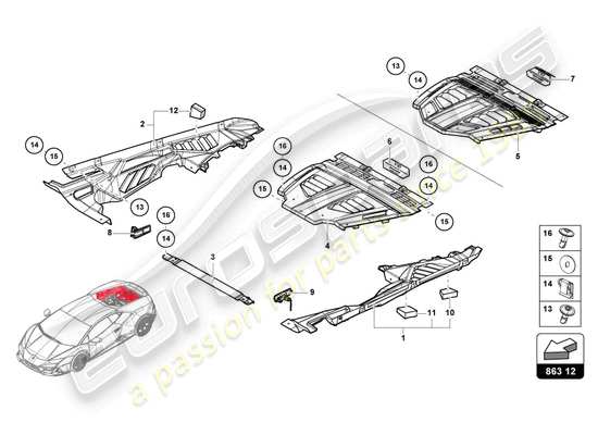 a part diagram from the Lamborghini HURACAN EVO parts catalogue