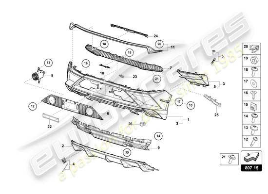 a part diagram from the Lamborghini HURACAN EVO parts catalogue